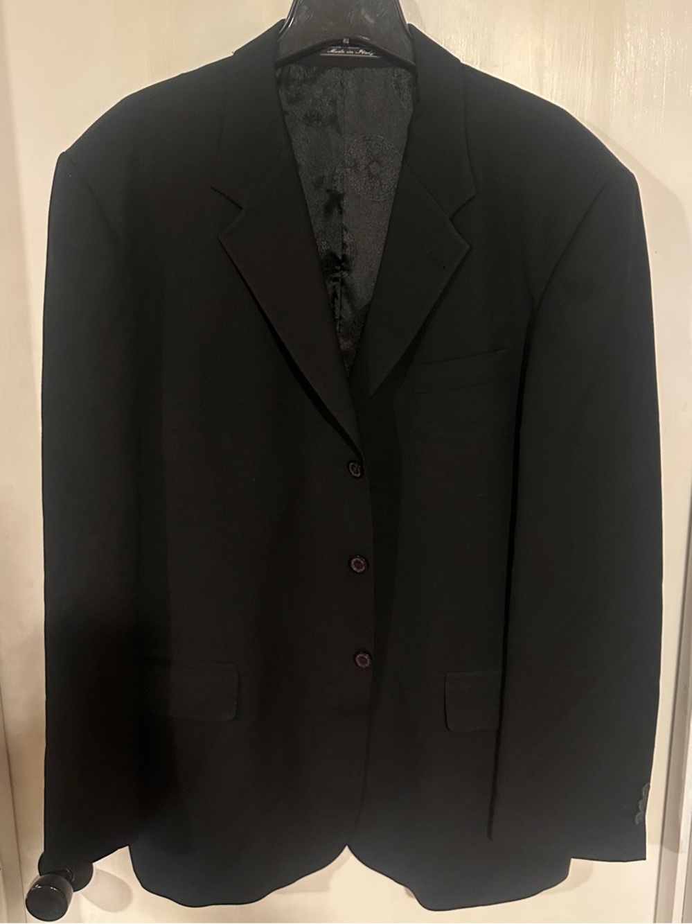 AUTHENTIC Versace Classic V2 Black 3-Button Suit Jacket Blazer - Made in Italy